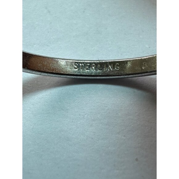 Estate Sterling Silver 925 Ring w/ Large Banded Agate Stone, Size 8, 4.4g - Picture 6 of 9